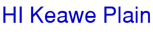 HI Keawe Plain шрифт